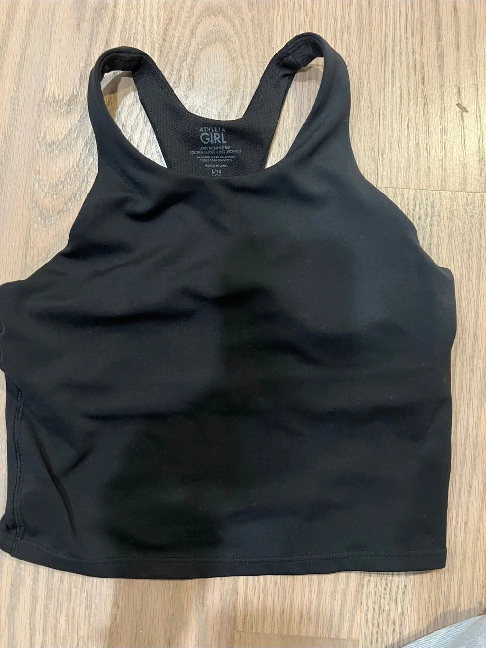 Athleta Girl Black Long Distance Bra Top